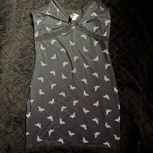 H&M Black and White Butterfly Slip Dress